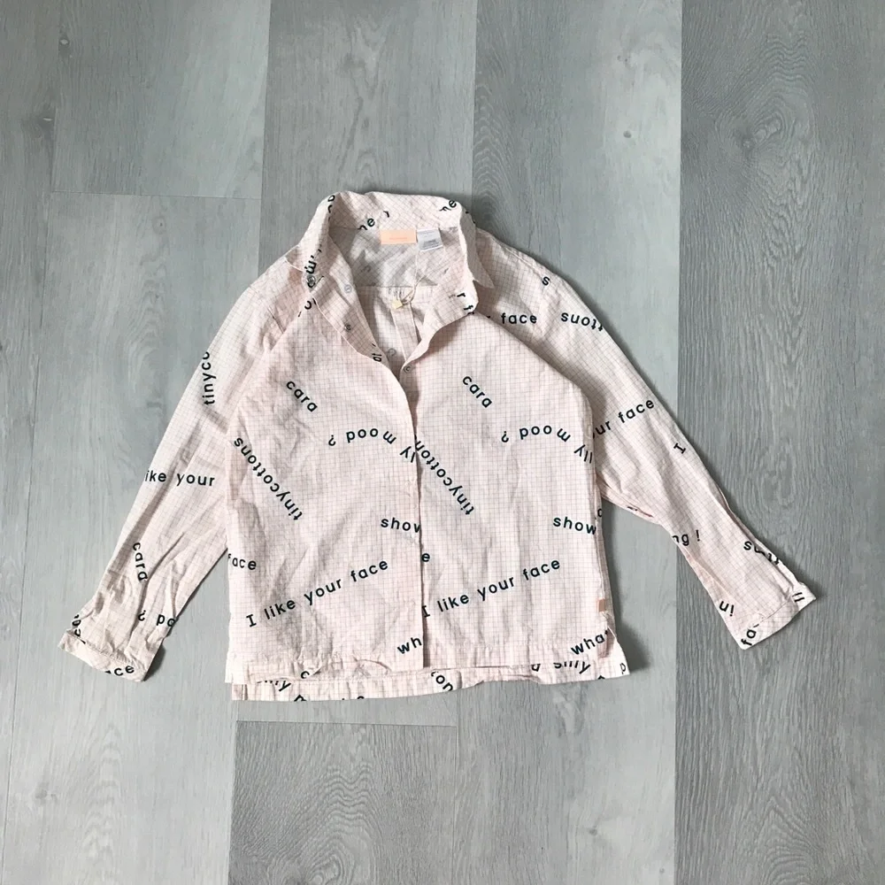 TINYCOTTONS KIDS PINK CHECK SHIRT SNAP BUTTON 8Y